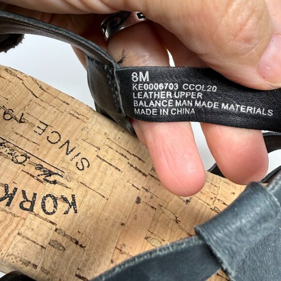 Kork-Ease Talia Sandal Sz 8M Blue Leather Strappy Studded Platform Punk Grunge - Picture 7 of 8